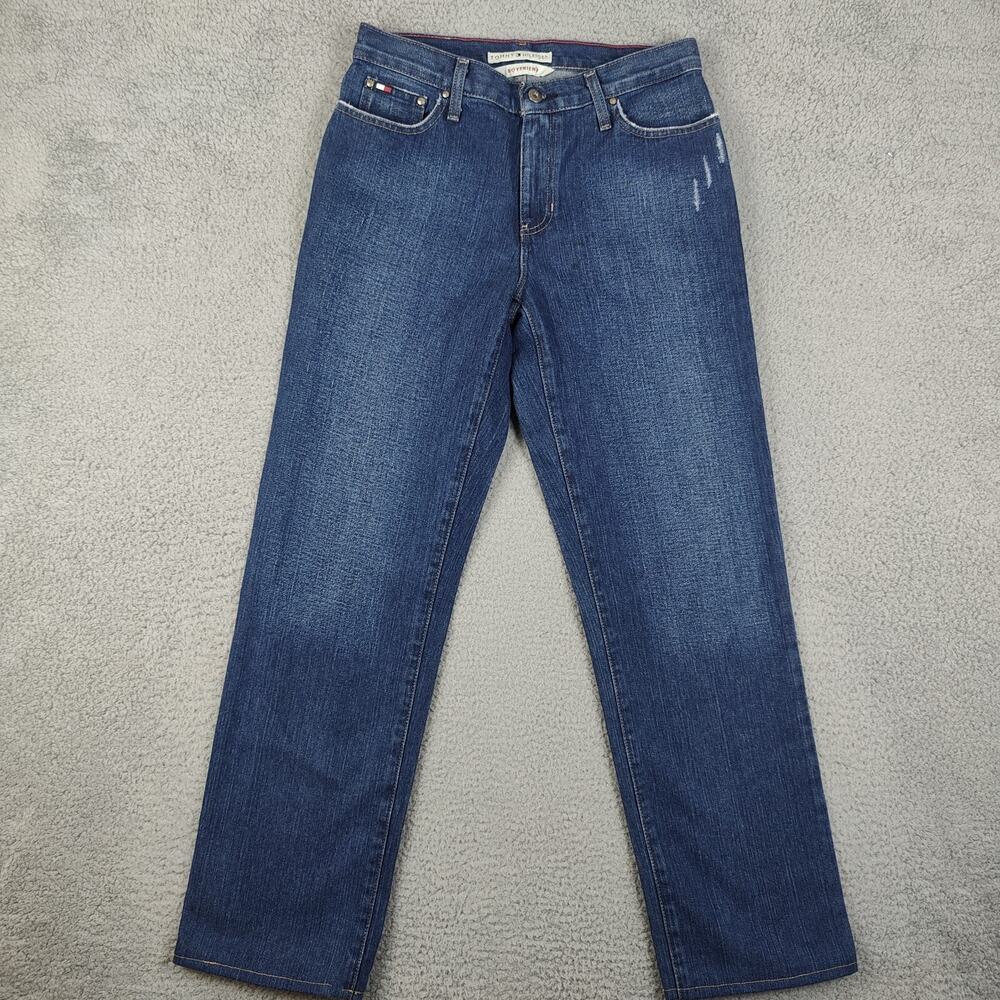 Tommy Hilfiger Boyfriend Jeans Womens 30x29 Blue Denim Bootcut Medium Wash EUC